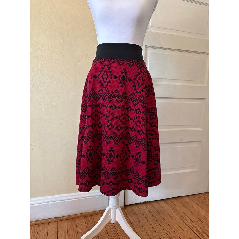 Women's a line midi skirt pockets black yoga waist band Aztec Egyptian boutique